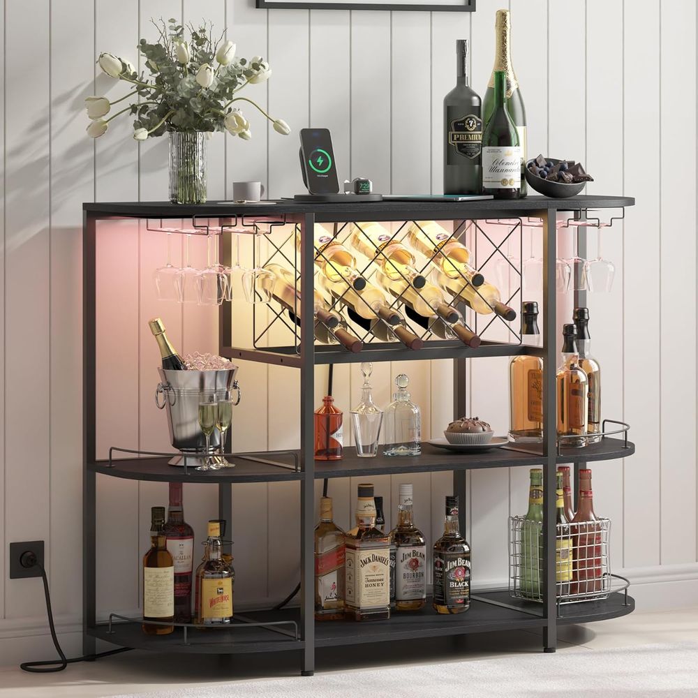 Lighting & Home Decor Studio Photos - Table basse noire à 3 niveaux