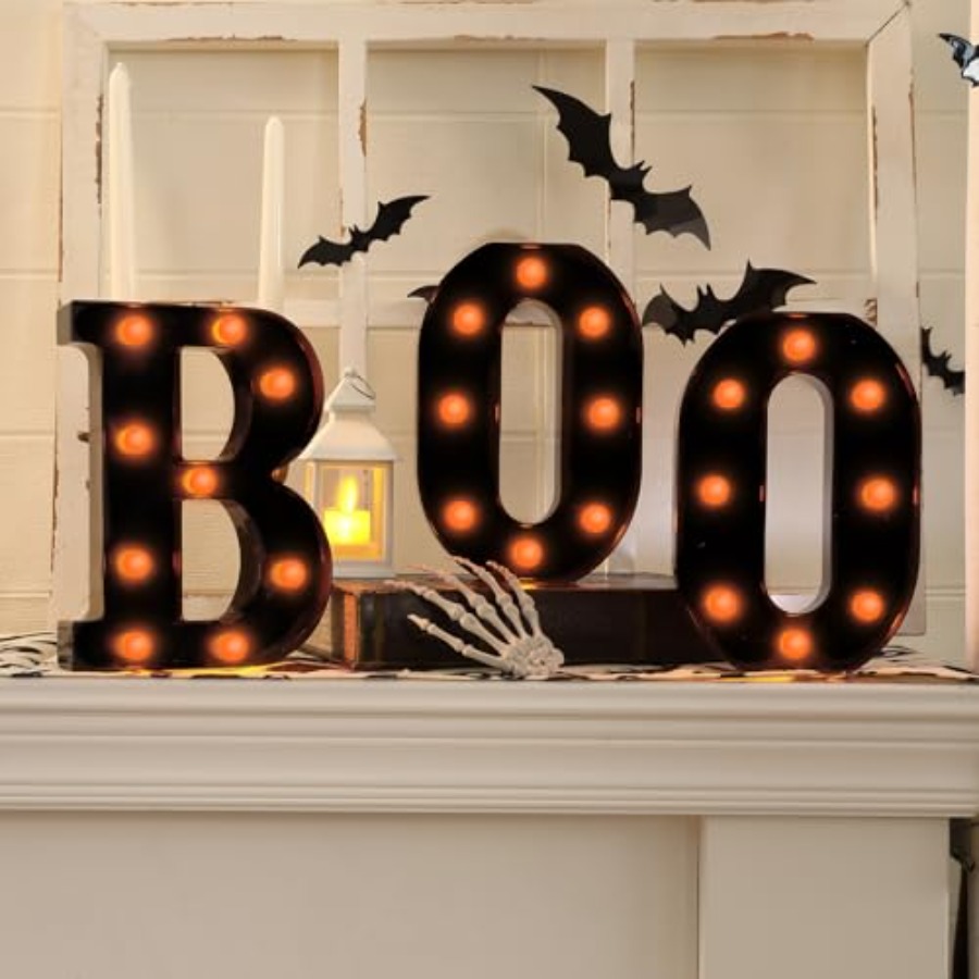 Light Up Letters Marquee - Décorations d'Halloween - 3 lettres lumineuses