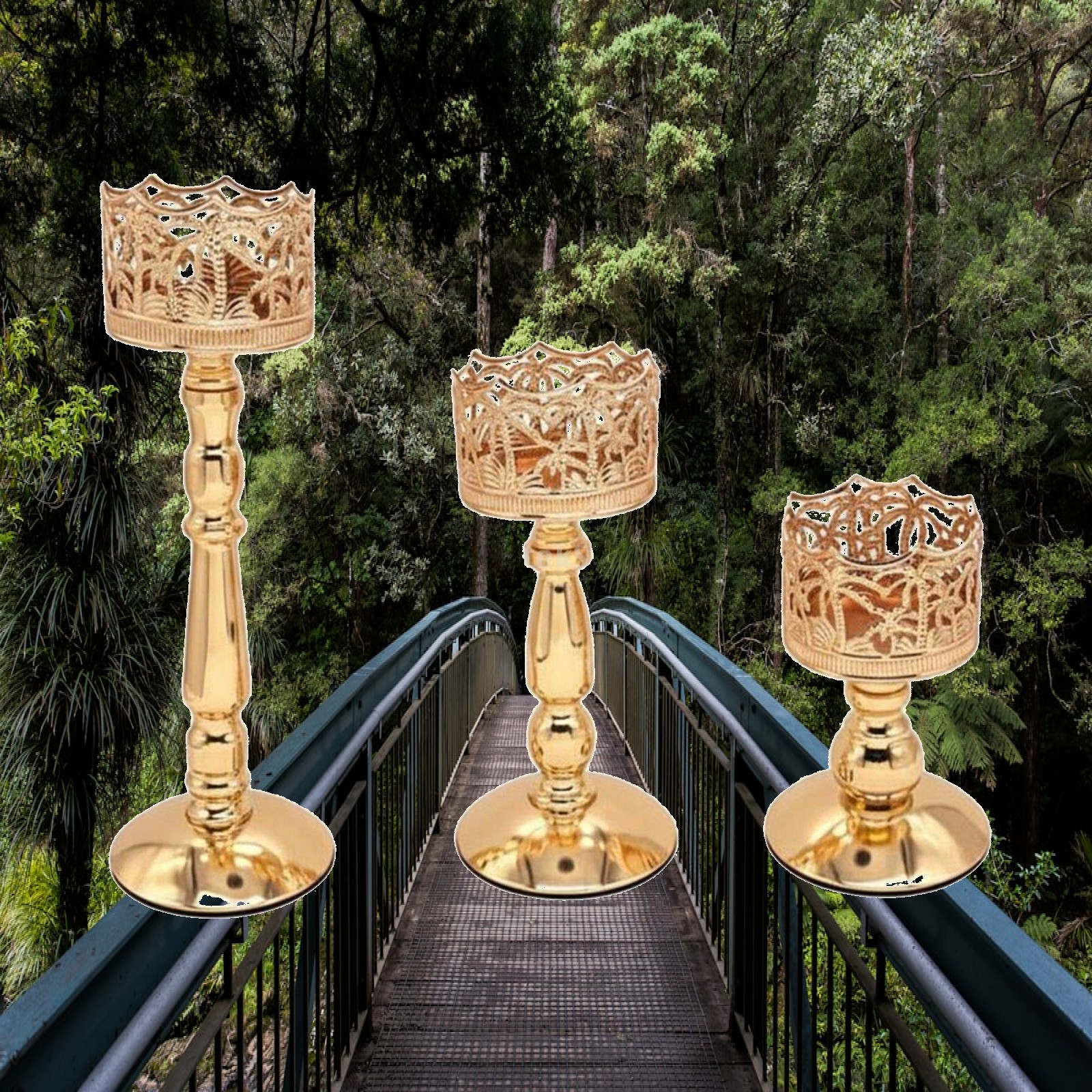 Candle Holder Set - Ensemble de chandeliers en fer élégants,
