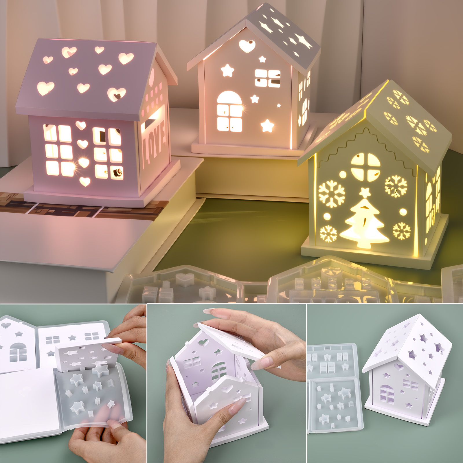 Candle Holder Set - Moule 3D en Silicone pour maison,