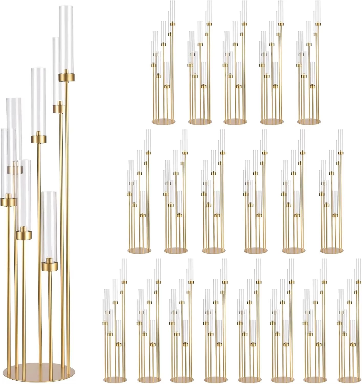 Candle Holder Set - 20 ensembles de candélabres dorés pour