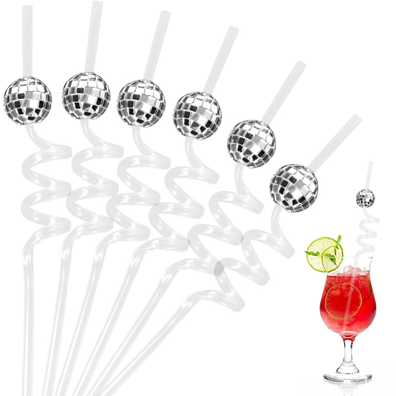 Disco Ball Mirror - Lot de 6 pailles miroir boule