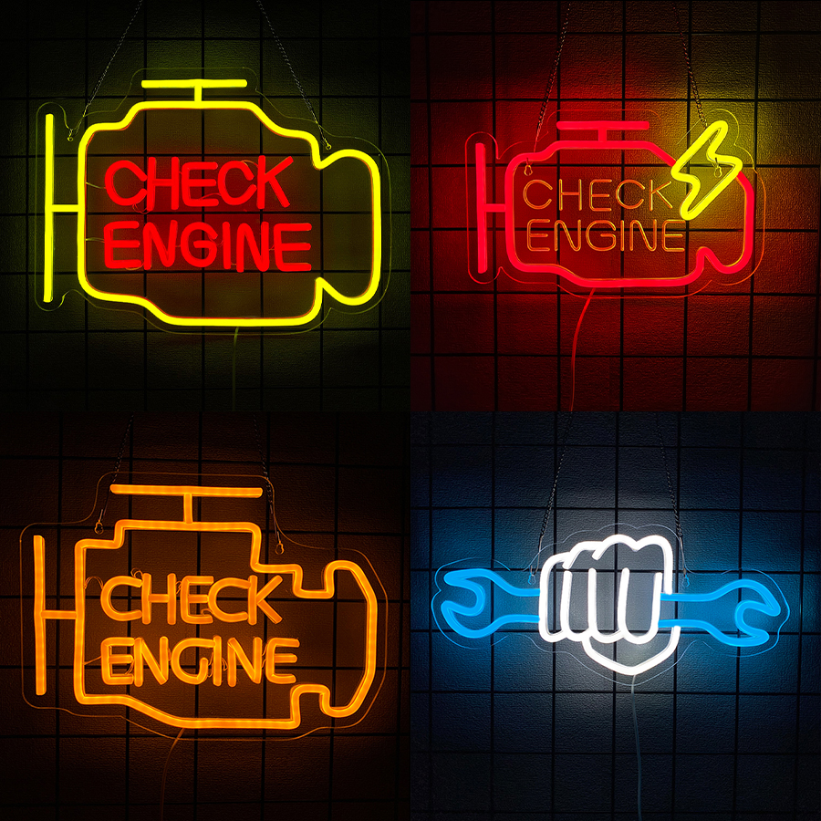 Lighting Decor Store - Enseigne néon « Check Engine »