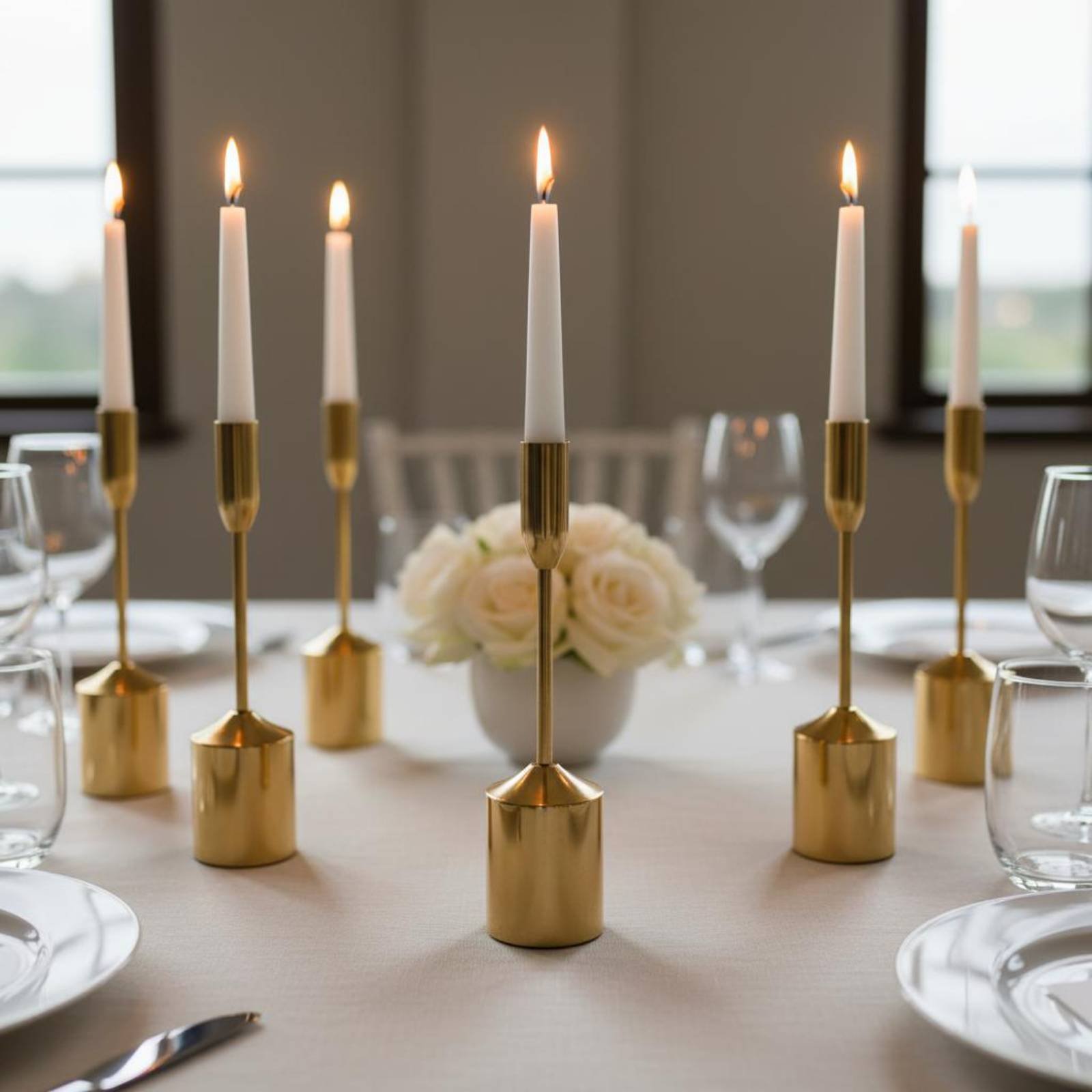 Candle Holder Set - Ensemble de 6 bougeoirs coniques en