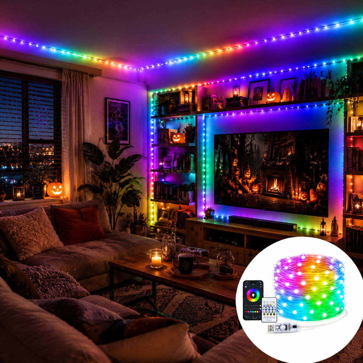 Lighting Decor For Home - Lumières LED RGB intelligentes DIY, contrôle