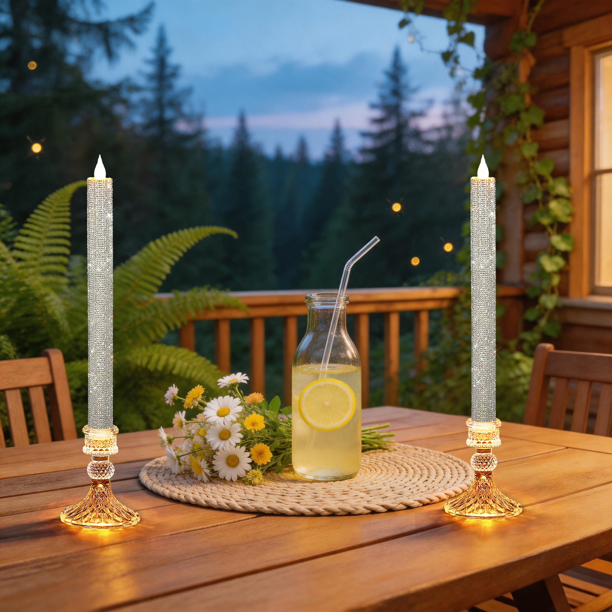 Candle Holder Set - Ensemble de 2 bougies coniques sans