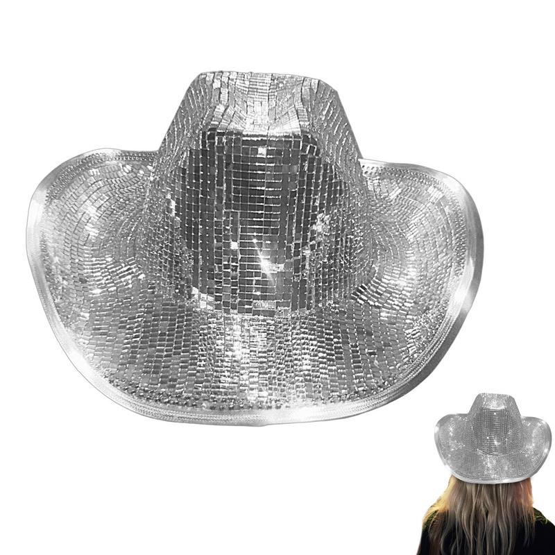 Disco Ball Mirror - Chapeau de Cowboy Disco Ball, casquette