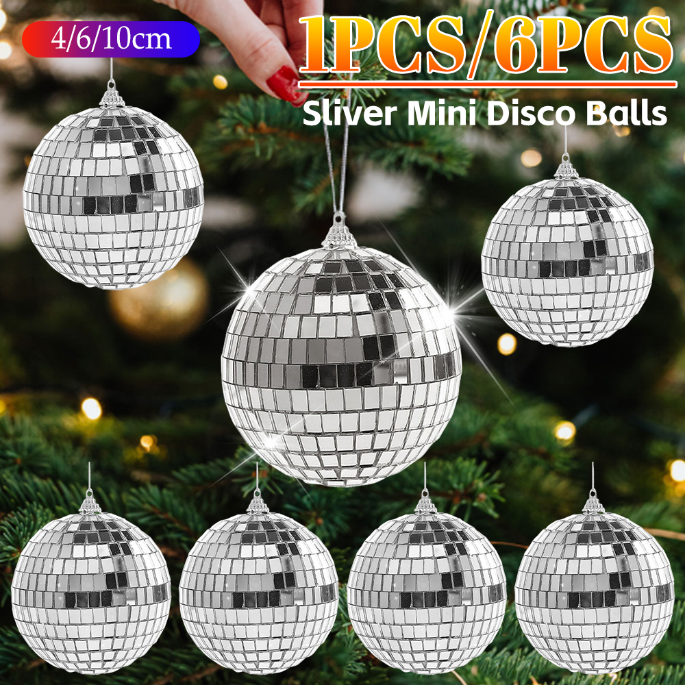 Disco Ball Mirror - Boule Disco miroir 4/6/10cm, 6 pièces,