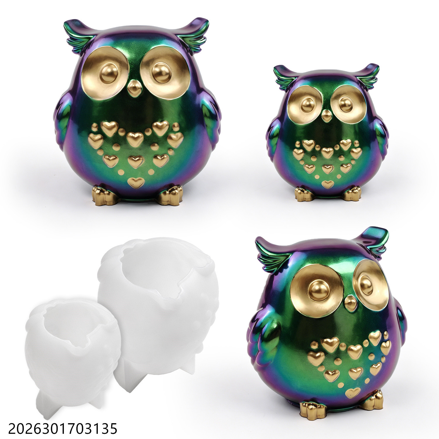 Candle Holder Set - Moule en silicone Hibou 3D en