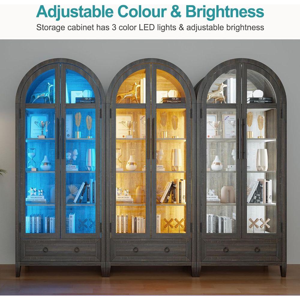 Vitrine en verre cintrée 73 av - Lighting & Home Decor Studio Photos avis et prix