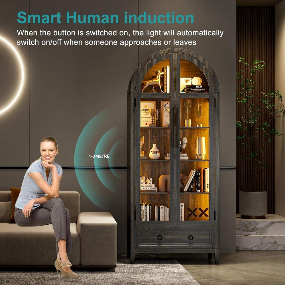 Vitrine en verre cintrée 73 av - Lighting & Home Decor Studio Photos avis et prix