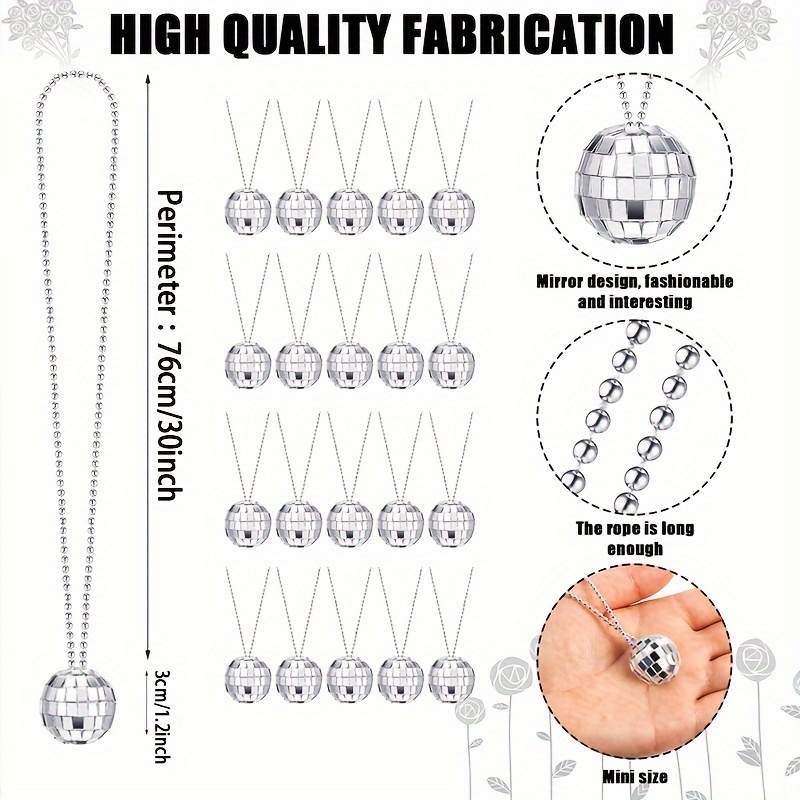 Lot de 5 mini-colliers boule d - Disco Ball Mirror avis et prix