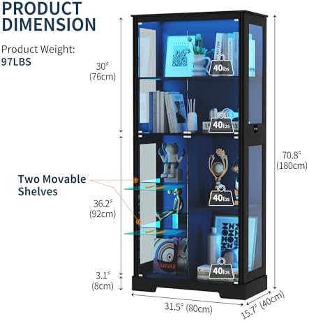 Vitrine de 71'' avec 5 niveaux - Lighting & Home Decor Studio Photos avis et prix