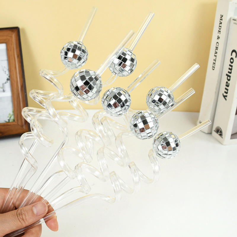 Lot de 6 pailles miroir boule  - Disco Ball Mirror avis et prix