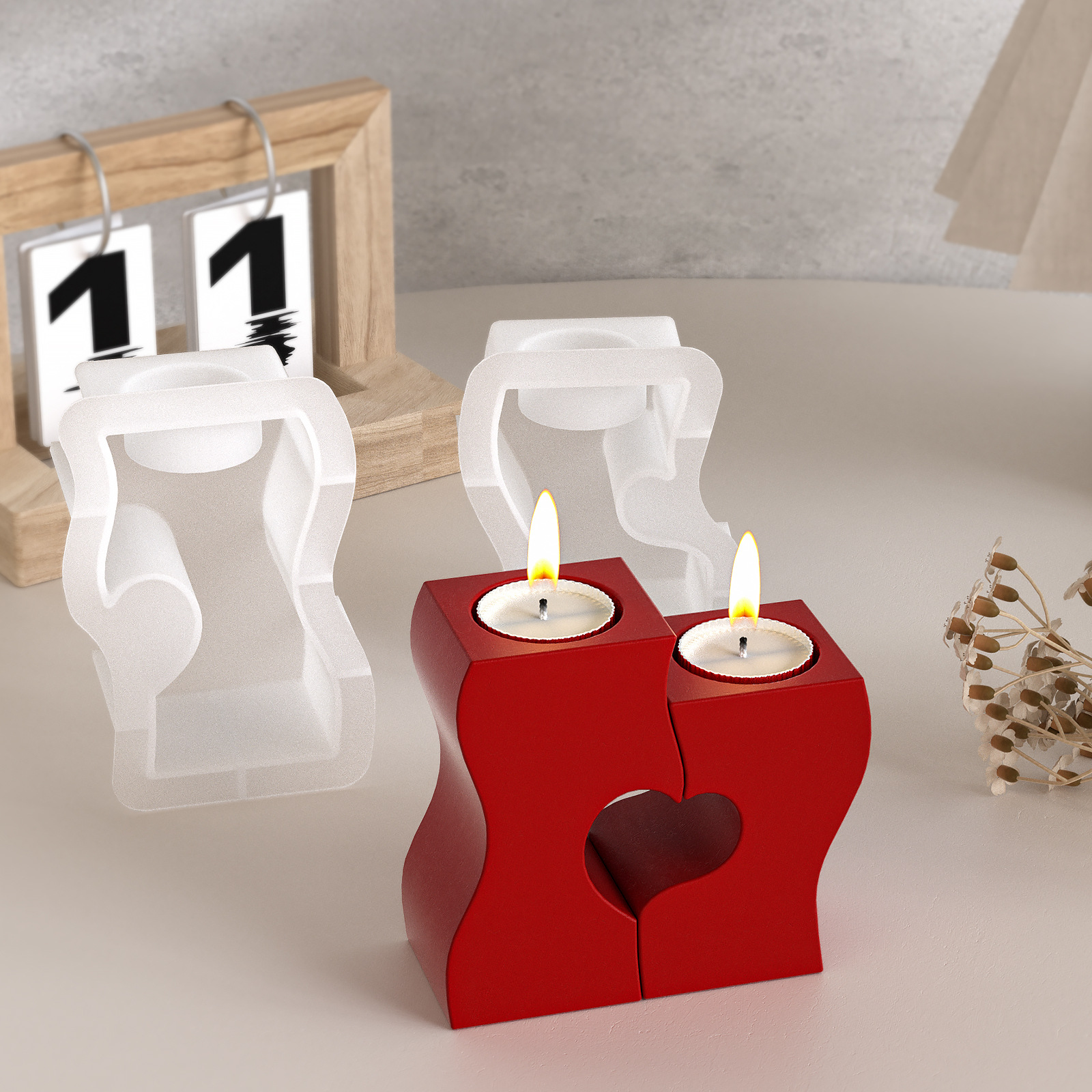 S coeur chandelier Silicone mo - Candle Holder Set avis et prix