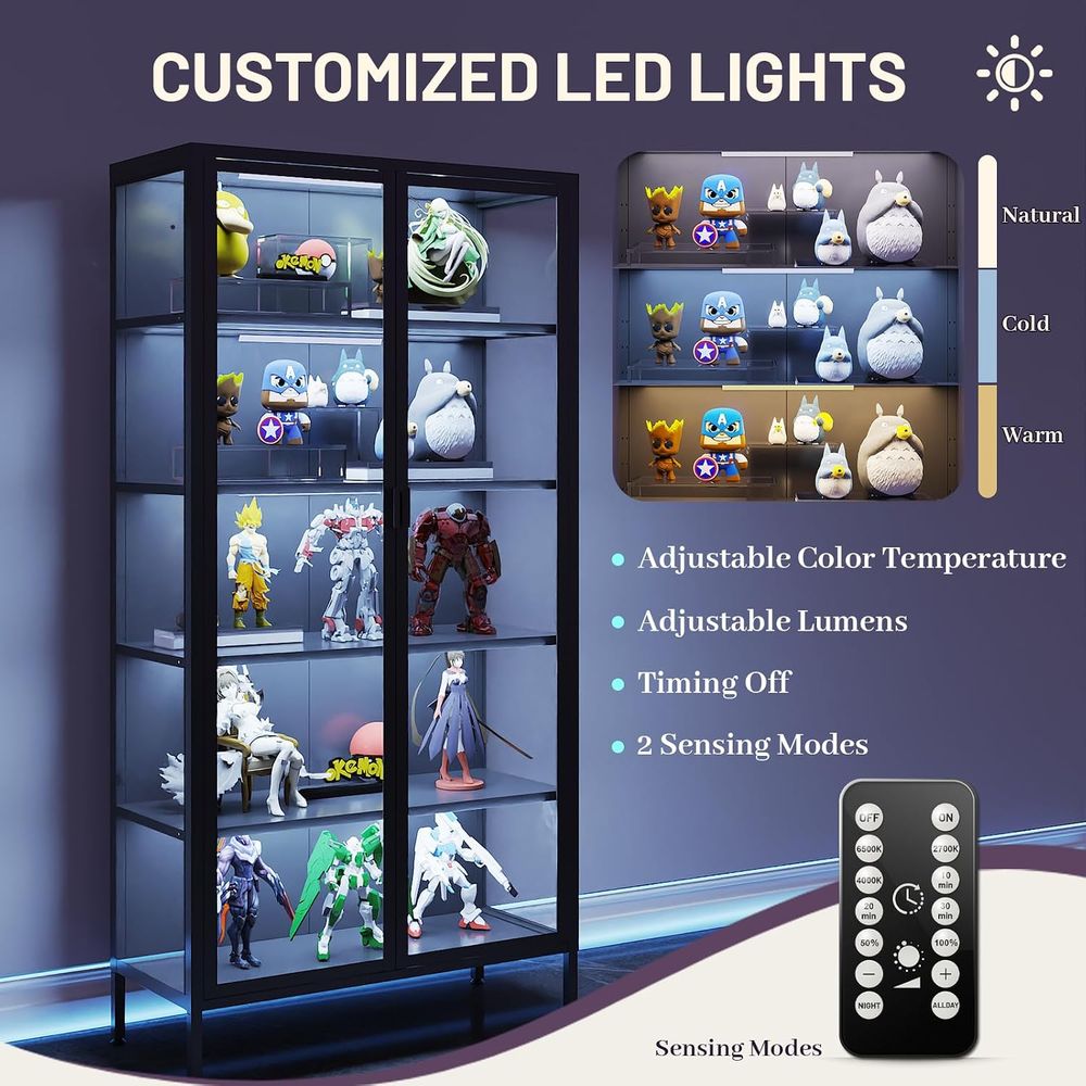 Vitrine haute en verre avec éc - Lighting & Home Decor Studio Photos avis et prix