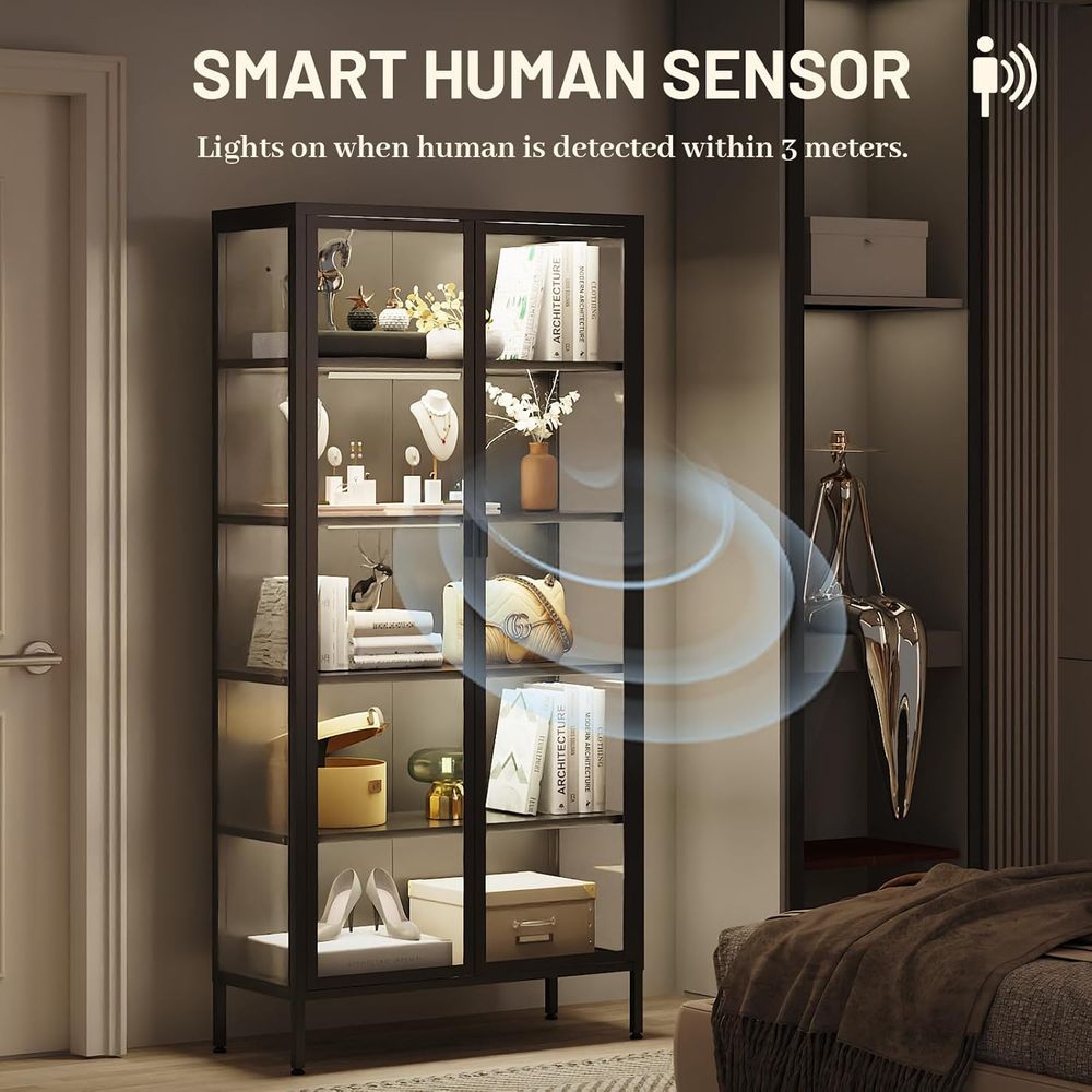 Vitrine haute en verre avec éc - Lighting & Home Decor Studio Photos avis et prix