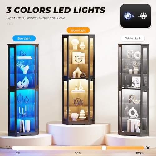 Vitrine d'angle de 71 pouces a - Lighting & Home Decor Studio Photos avis et prix